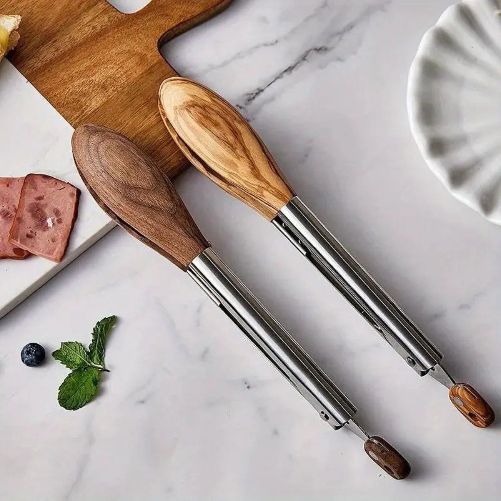 BowLift | Heritage Wood & Steel Tongs | Set of 2