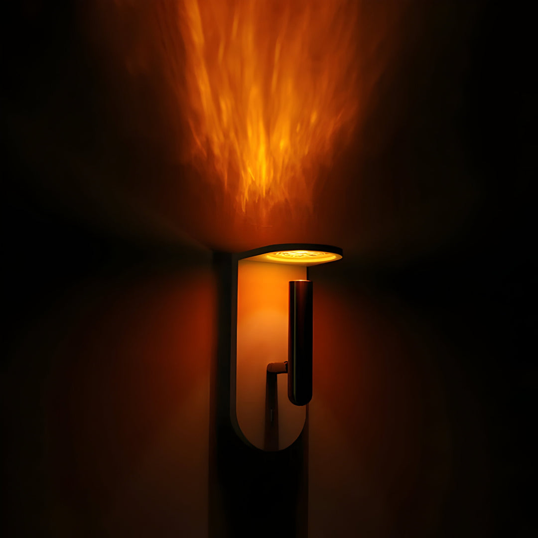 Adjustable Nordic LED Wall Light with Flame Effect Bowlift