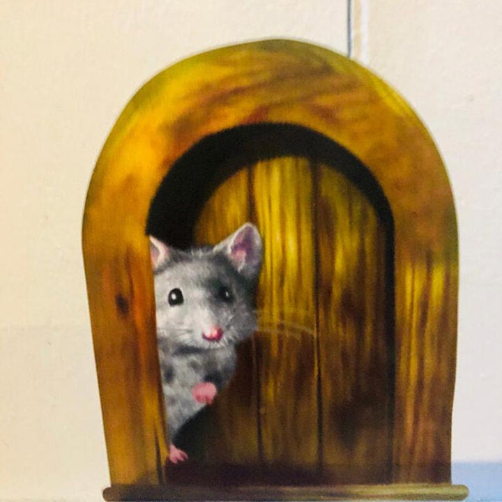 BowLift | Realistic 3D Mouse Hole Wall Sticker