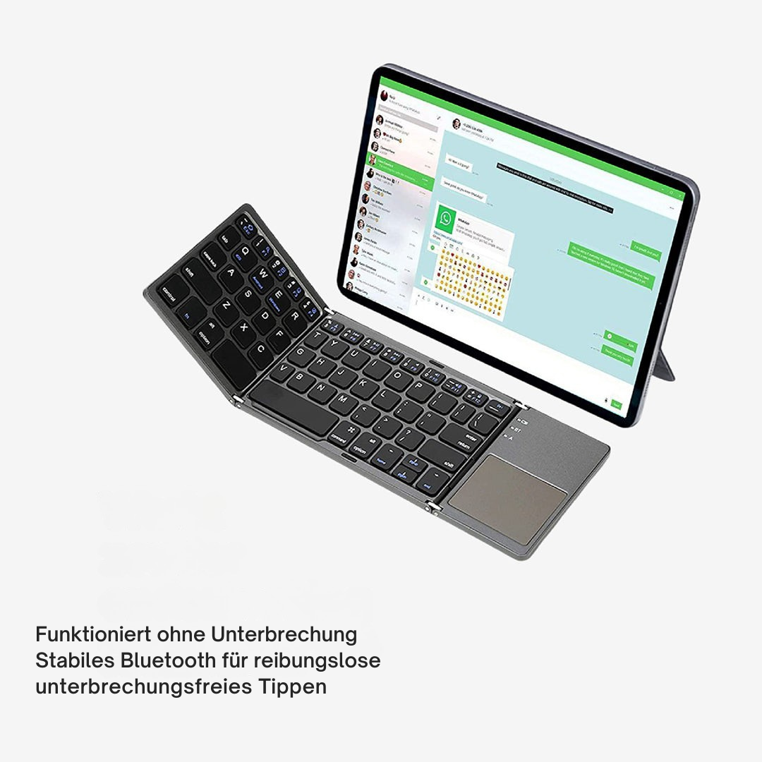 BowLift | Foldable Bluetooth Keyboard with Touchpad | Portable Wireless Mini Keyboard for Windows, Mac, iOS & Android