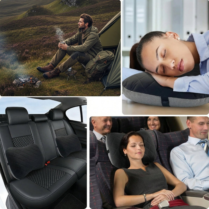 Ergonomic Neck Support – Inflatable & Lightweight – Eases Neck Pain – Compact for Flights & Train Bowlift