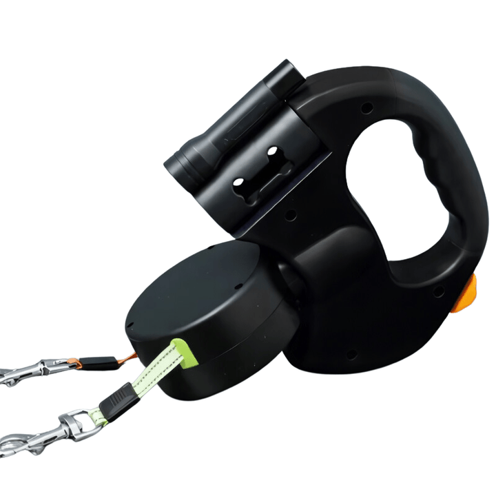 BowLift | Duoglow Double Dog Leash with LED Light, 360° Rotating Hinge, 66 lbs Capacity