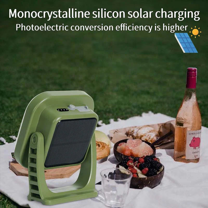 BowLift | 80W LED Solar-Rechargeable Camping Lamp with Magnet and Zoom Function