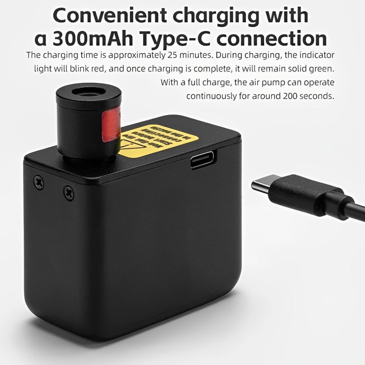 BowLift | Ultra-Compact Mini Electric Bicycle Pump with Type-C Rechargeable Battery – Fits Schrader & Presta Valves