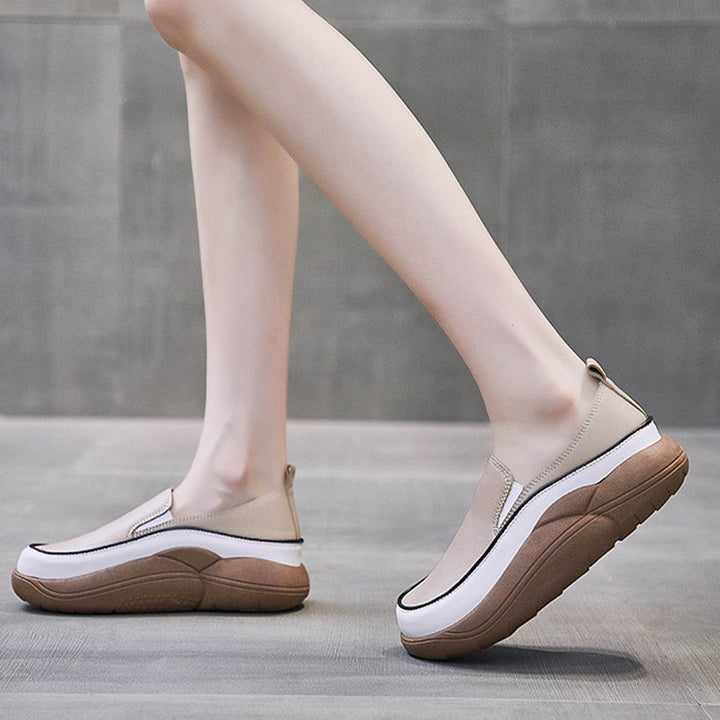 BowLift | Thick Sole Low Cut Leather Shoes
