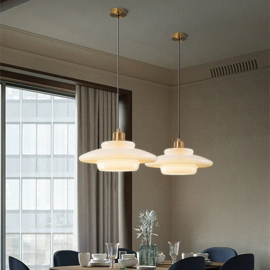 BowLift | White Glass Design Pendant Lamp