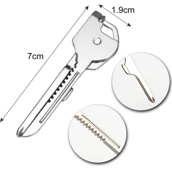 6-in-1-Keyring Multitool Mini-Multitool Keychain Pocket Stainless Steel Foldable Swiss Tech Easy Bottle Opener Keychain | Bowlift