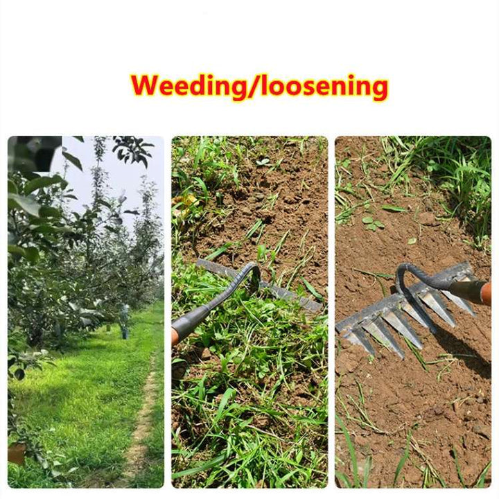 BowLift | Steel Garden Rake with Durable Steel Tines for Lawn Care and Yard Maintenance