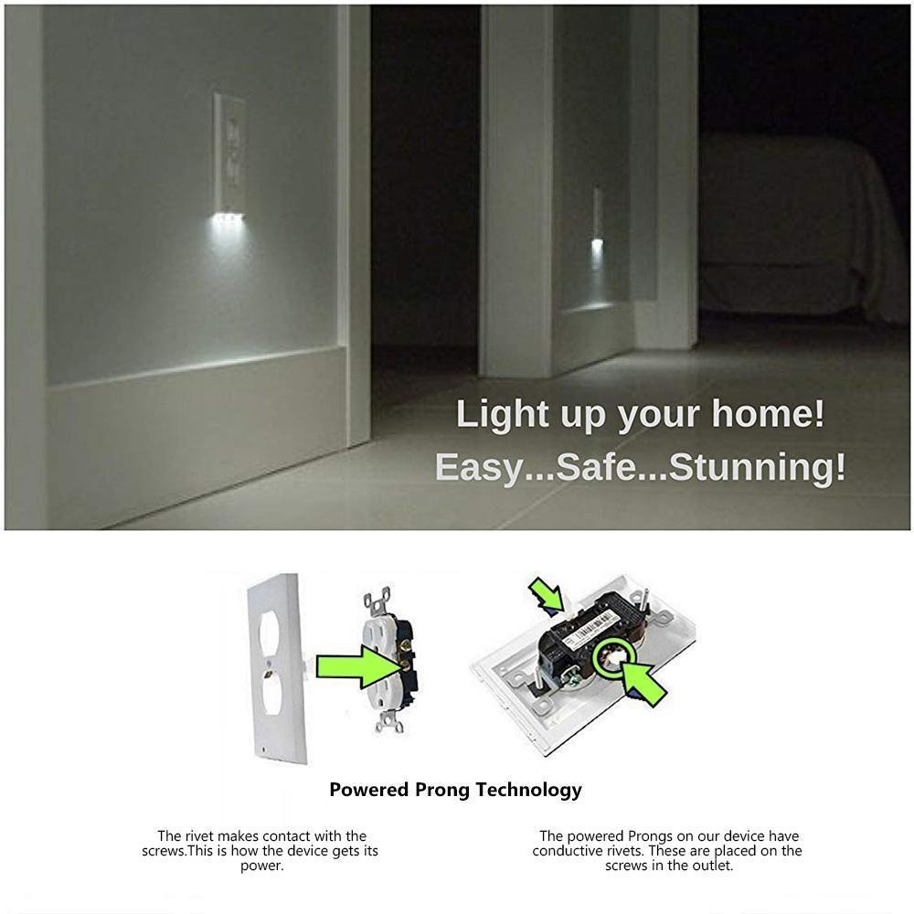 BowLift | Outlet wall plate with LED night lights