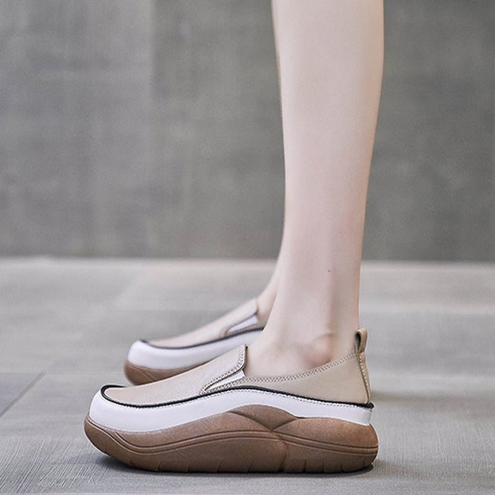 BowLift | Thick Sole Low Cut Leather Shoes
