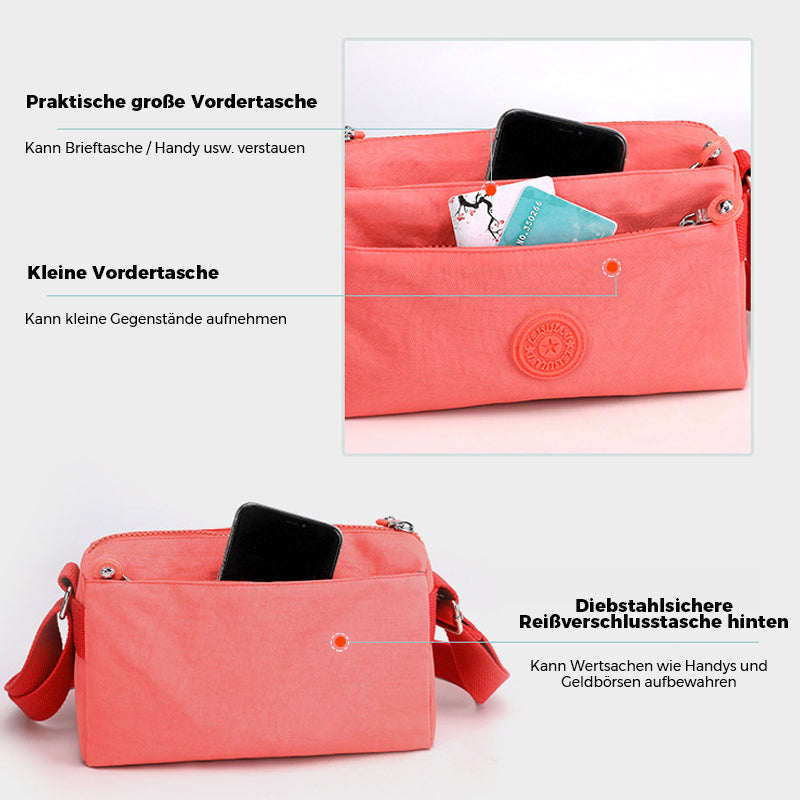 Women's Casual Multi-layer Fashionable Simple Shoulder Bag Made of Nylon | Bowlift