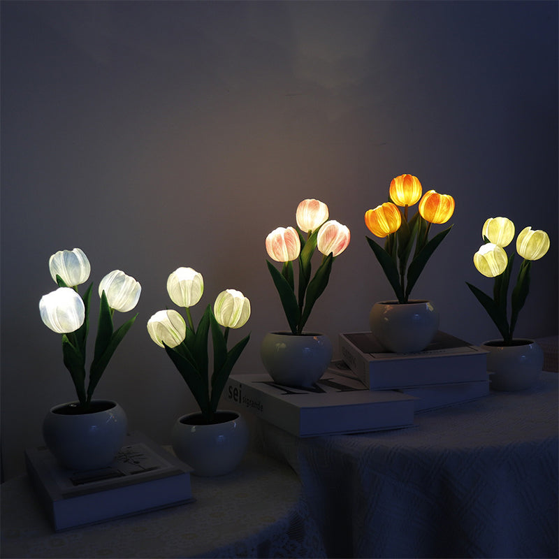 BowLift | LED Tulip Nightstand Lamp Flower Table Lamp