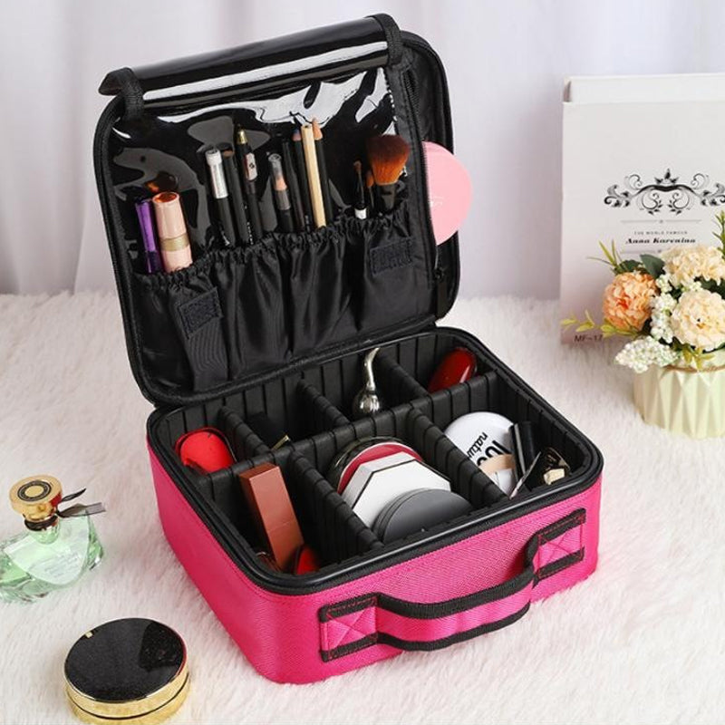 Makeup Cosmetic Storage Case with Adjustable Compartment | Bowlift