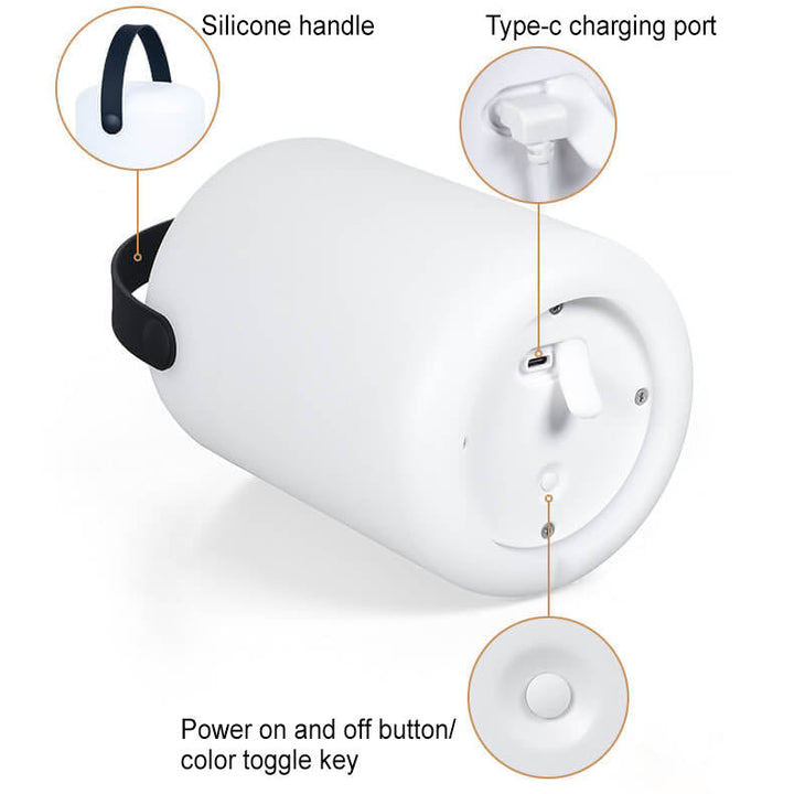 Modern Simplicity Plastic Round Square Hand LED Table Lamp For Outdoor Patio | Bowlift