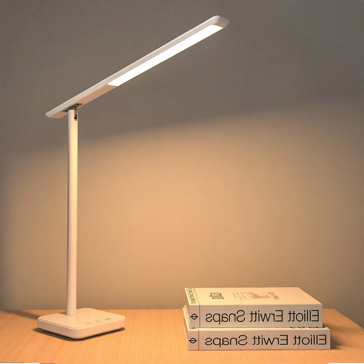 Foldable full spectrum desk lamp, dimmable