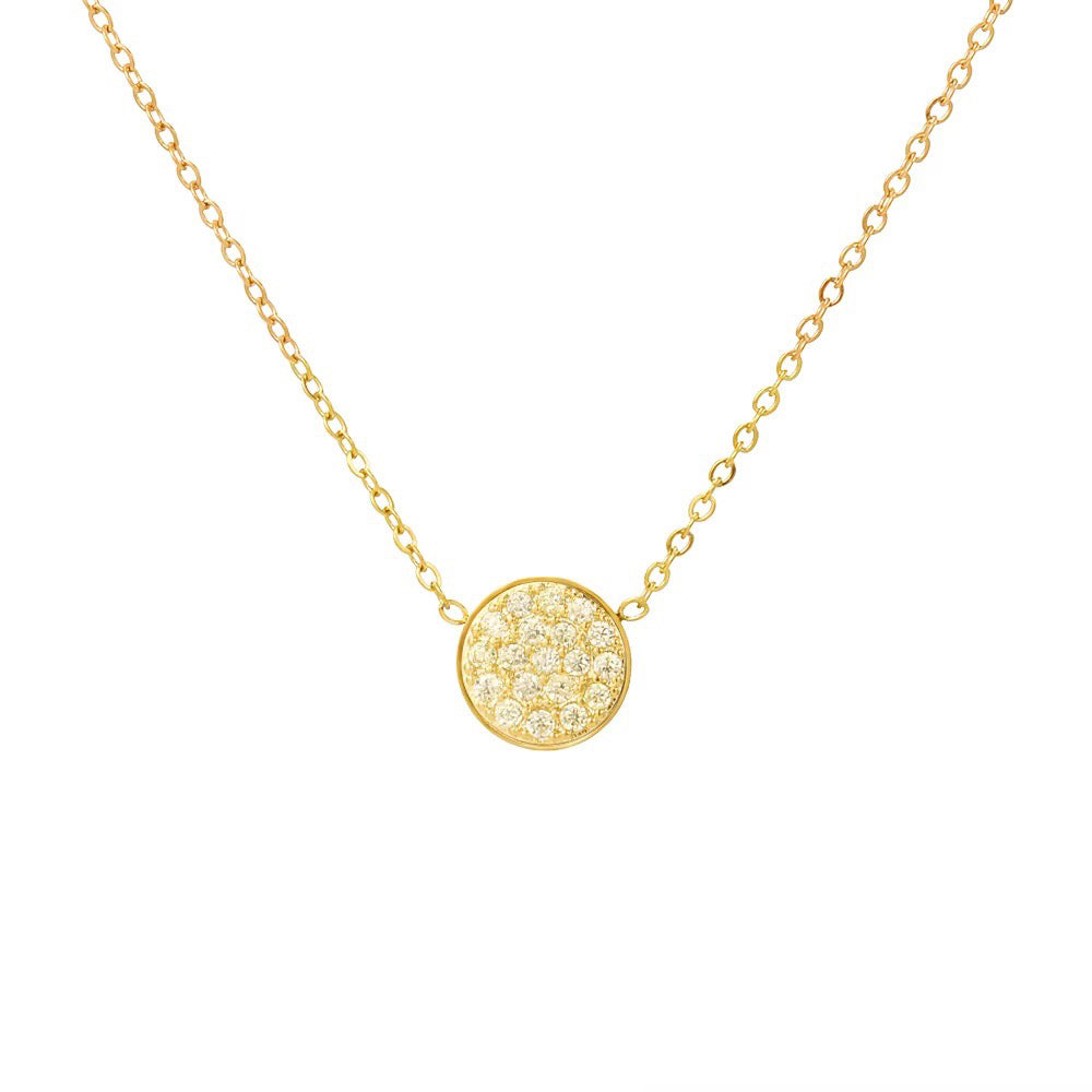 BowLift | Dainty Diamond Speckled Birthstone Circle Necklace
