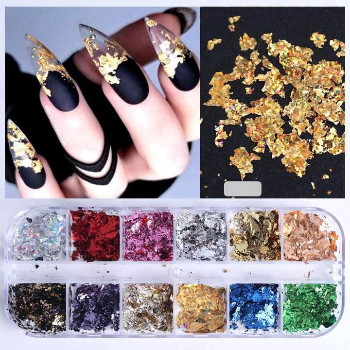 12 Pack Nail Art Foil Paper | Bowlift