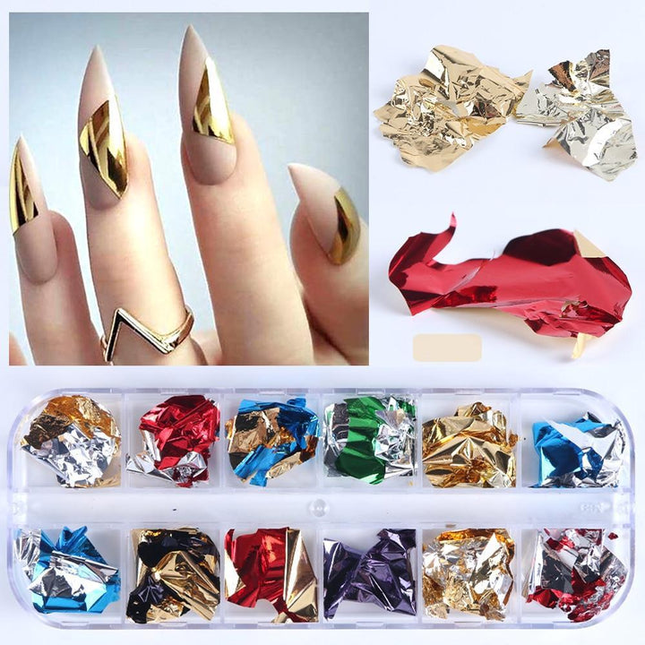 12 Pack Nail Art Foil Paper | Bowlift