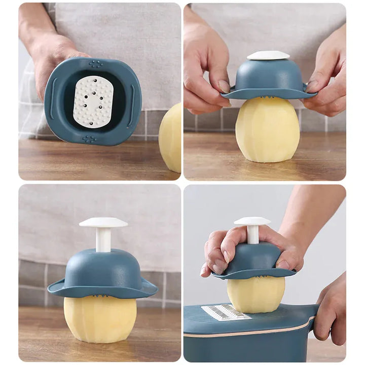 BowLift | Multifunctional Vegetable Slicer With Catchment Container – Practical Kitchen Helper For Easy Cutting, Grating & Slicing