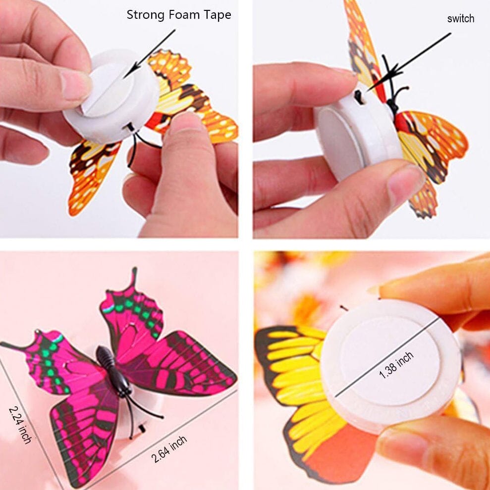 BowLift | 12-Pack: LED Butterfly Decoration Night Light