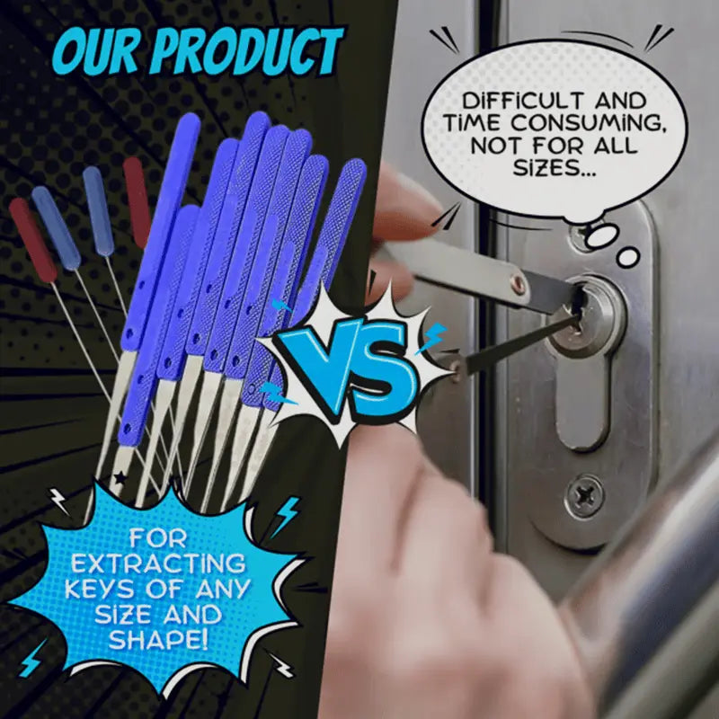 BowLift | 12-piece Key Removal Tool Set – for removing broken keys from locks!