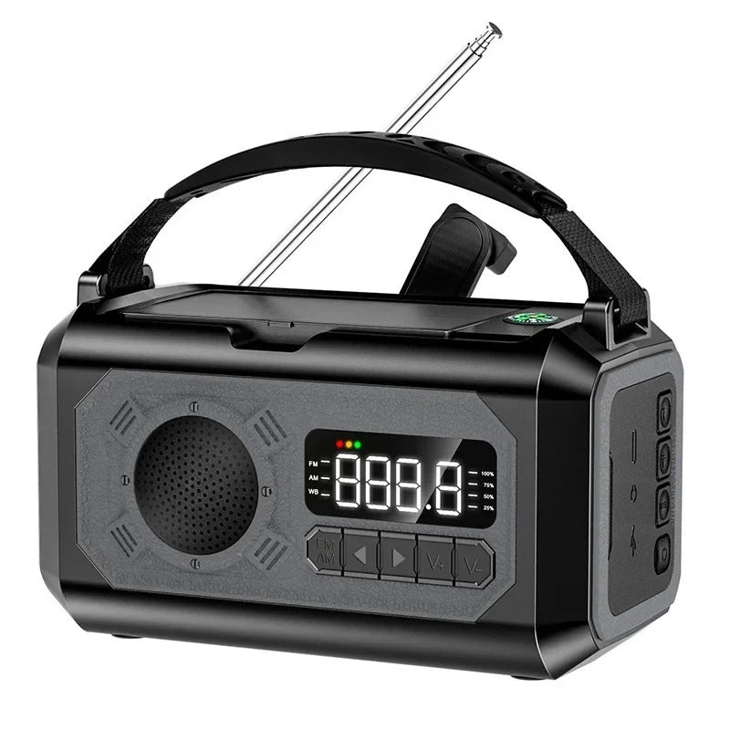 StormGuard Weather Radio – 12000mAh Emergency Radio with Power Bank, Dual Solar Panel and NOAA | Bowlift