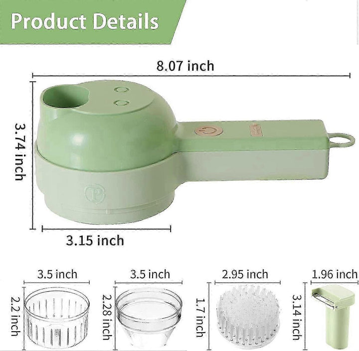 SnijGemak 4-in-1 Electric Vegetable Slicer – Rechargeable & With Collection Bin | Bowlift