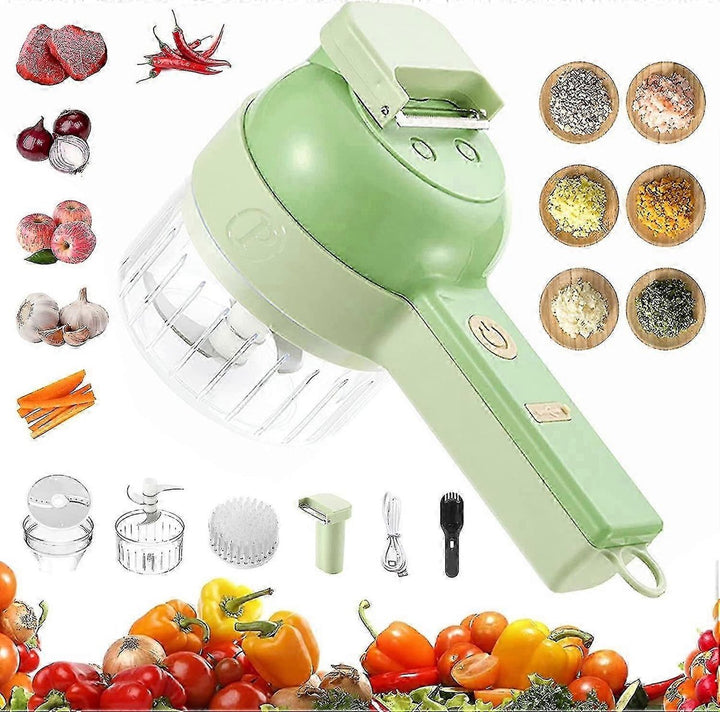 SnijGemak 4-in-1 Electric Vegetable Slicer – Rechargeable & With Collection Bin | Bowlift