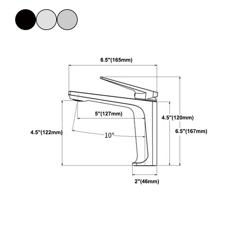 BowLift | Modern basin tap lever handle copper low arc basin tap