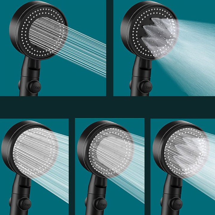 BowLift | Modern Shower Head Adjustable Spray Pattern Round Plastic Hand Shower