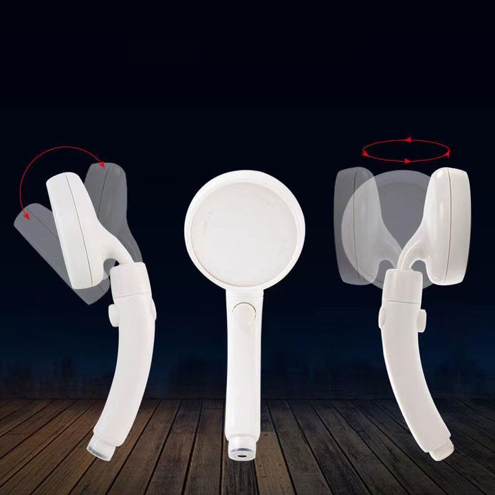BowLift | Plastic Handheld Showerhead White Standard Spray Round Wall-mounted Swivel Showerhead