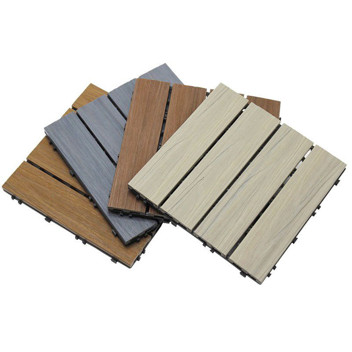 BowLift | 12" X 12" 4-Slat Square PVC Floor Tiles With Interlocking Installation Floor Plates Tiles