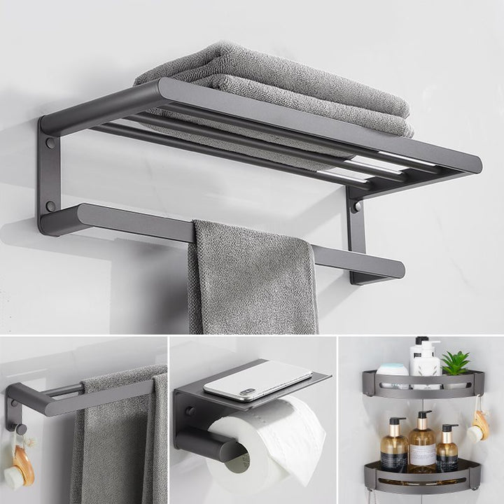 BowLift | Modern Gray Bathroom Accessory As a Single Piece or As a Set Made of Metal