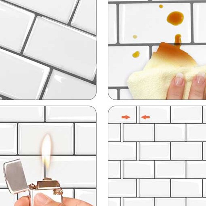 BowLift | White Subway Tiles Water-Resistant Peel & Stick Tile for Kitchen Backsplash