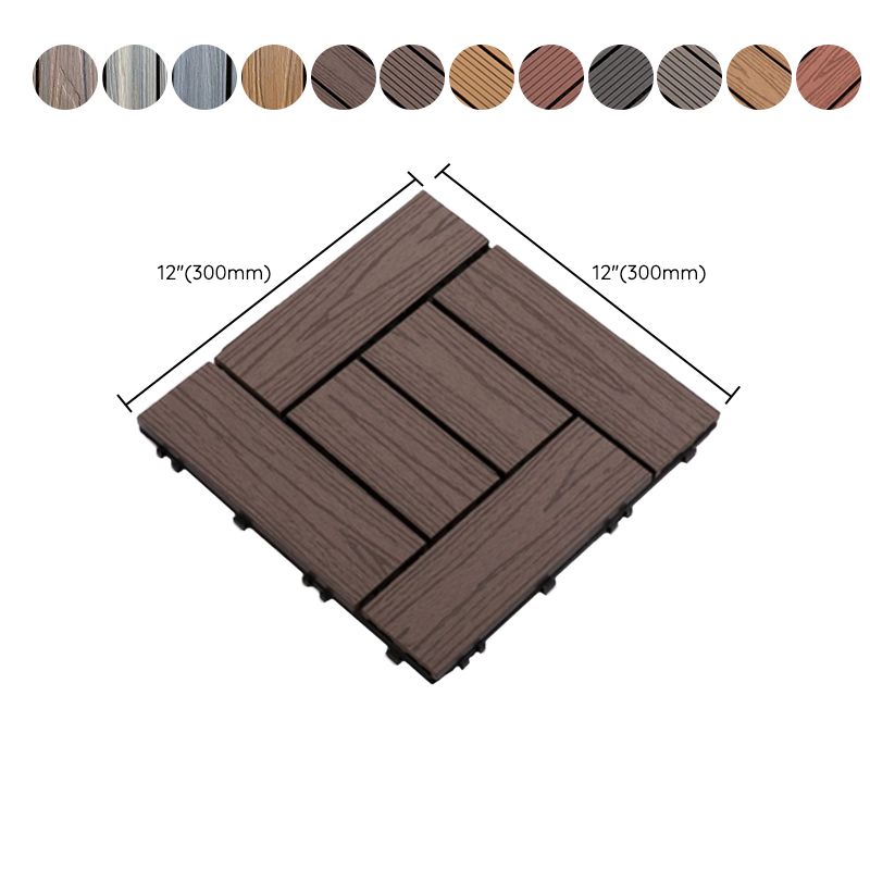 BowLift | Composite Plank Tiles Striped Pattern Square Deck Flooring Outdoor Patio
