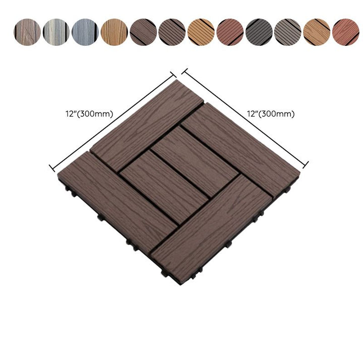 BowLift | Composite Plank Tiles Striped Pattern Square Deck Flooring Outdoor Patio