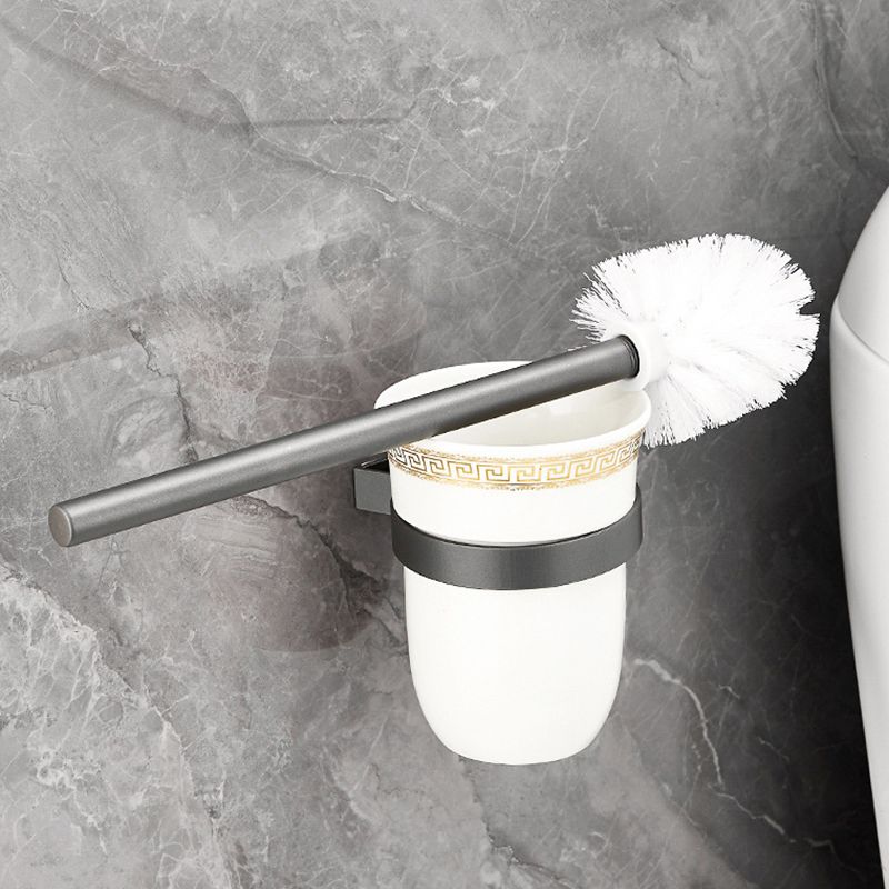 BowLift | Gray 6/7-piece modern bathroom accessory set bathroom shelf/bath towel hooks/towel bar included