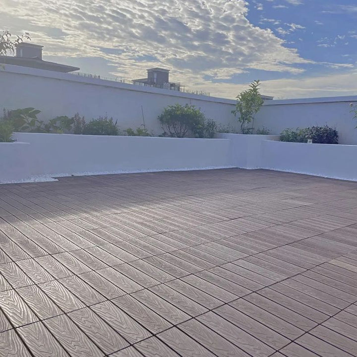 BowLift | Striped pattern terrace tiles interlocking tiles kit outdoor patio