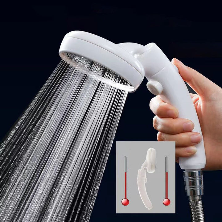 BowLift | Plastic Handheld Showerhead White Standard Spray Round Wall-mounted Swivel Showerhead