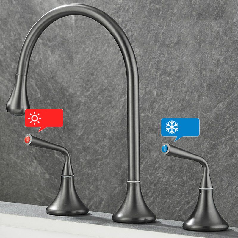 BowLift | Double Handle Tub Spout Deck Mounted High Arc Brass Modern Roman Tub Spout