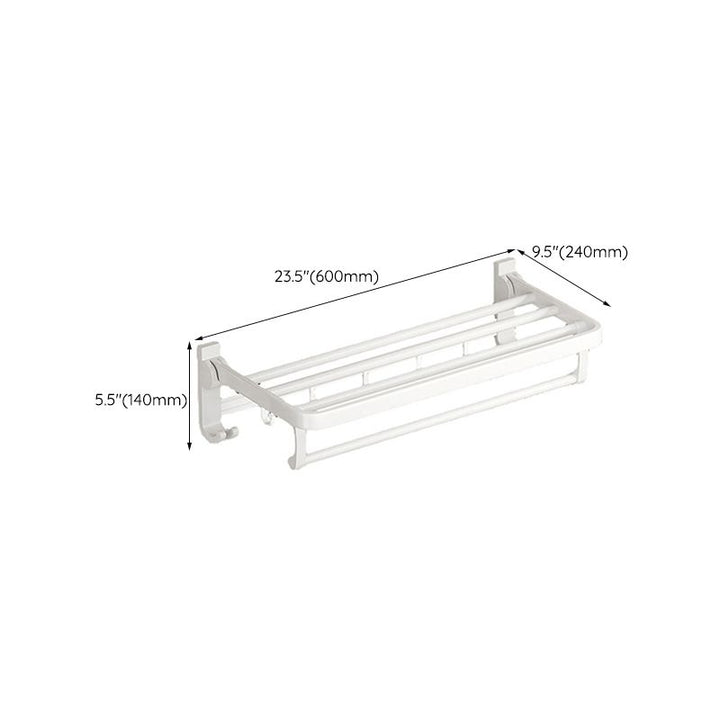 BowLift | White Bathroom Accessory Set Contemporary Aluminum Bathroom Accessory Kit with Towel Holder