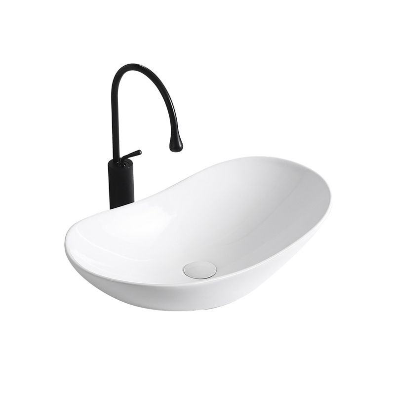 BowLift | Modern Vessel Sink Porcelain Rectangular Vessel Sink (Not Including Faucet)