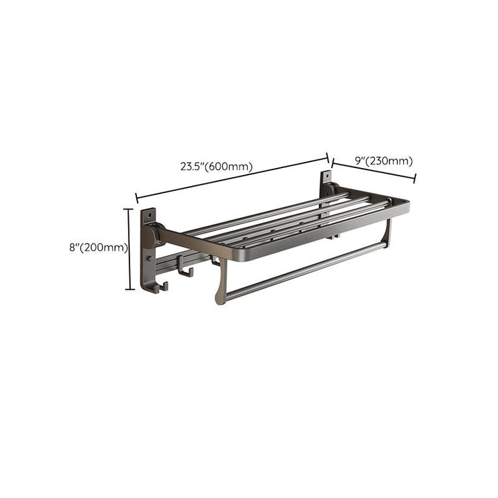 BowLift | Gray Aluminum Bathroom Accessory Set Contemporary Bathroom Shelf