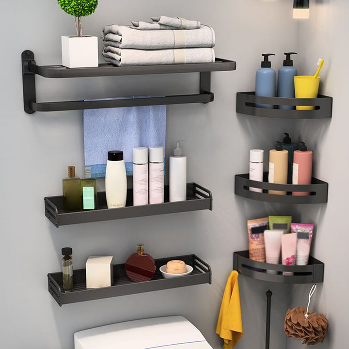 BowLift | Modern Bathroom Hardware Set Matte Black Metal Bathroom Accessory Set Rust-Free