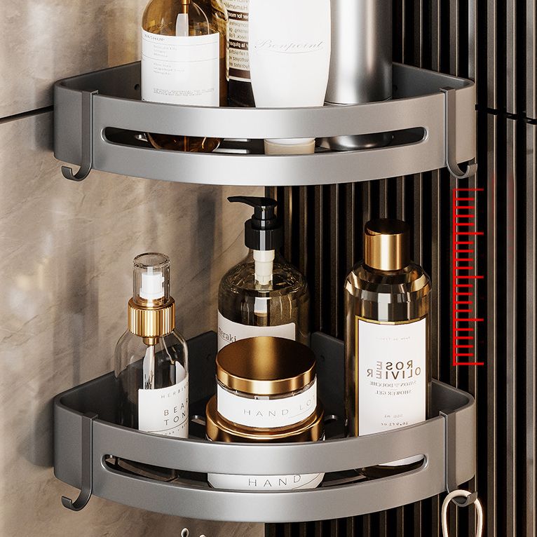 BowLift | Gray Aluminum Bathroom Accessory Set Contemporary Bathroom Shelf