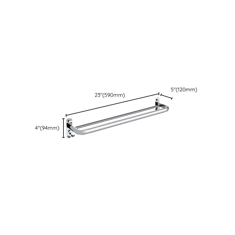 BowLift | Chrome Modern Bathroom Hardware Set Stainless Steel Towel Hook/Towel Rail & Bathroom Shelf