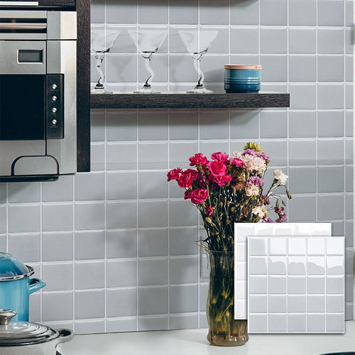 BowLift | White Mosaic Peel & Stick Tile Waterproof Kitchen Backsplash Wallpaper