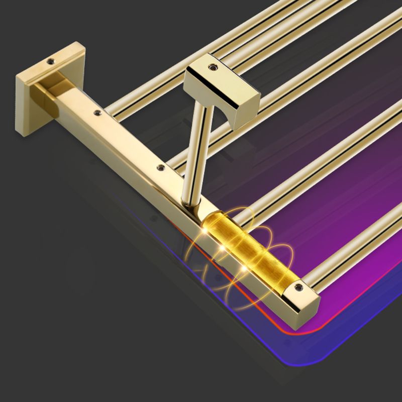 BowLift | Gold Modern Bathroom Set, Polished Gold, 4 Pieces, Towel Holder, Paper Holder