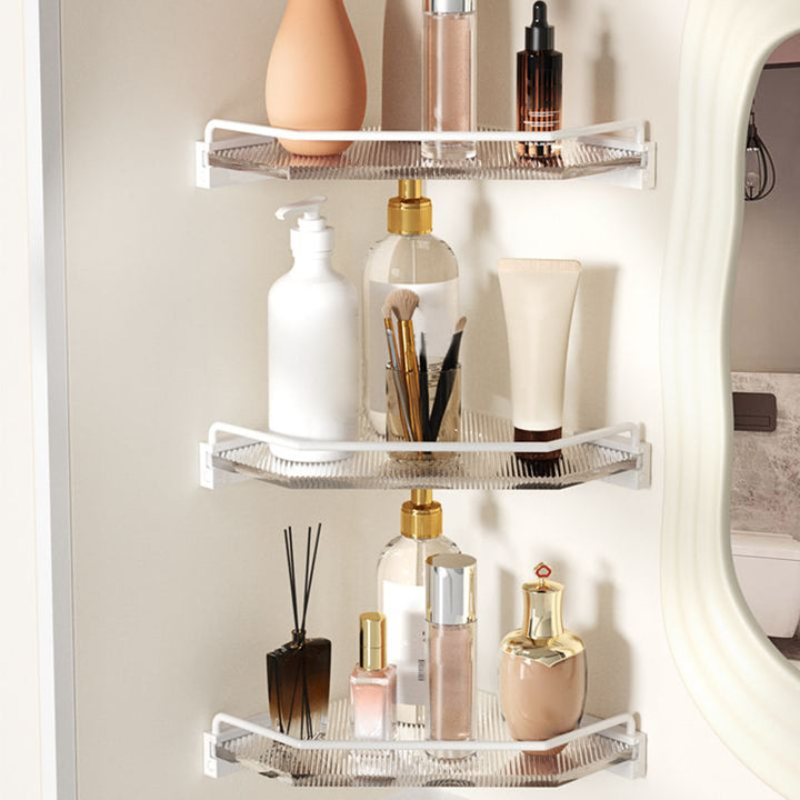 BowLift | White Metal and Acrylic Bathroom Accessories as a Single Piece or in a Set with Bathroom Shelf