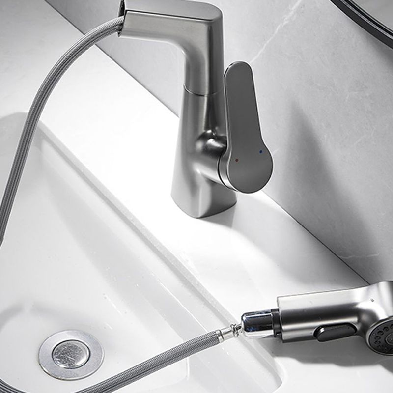 BowLift | 1-Handle Brushed Nickel Widespread Faucet Single Hole Bathroom Vessel Faucet with Brass